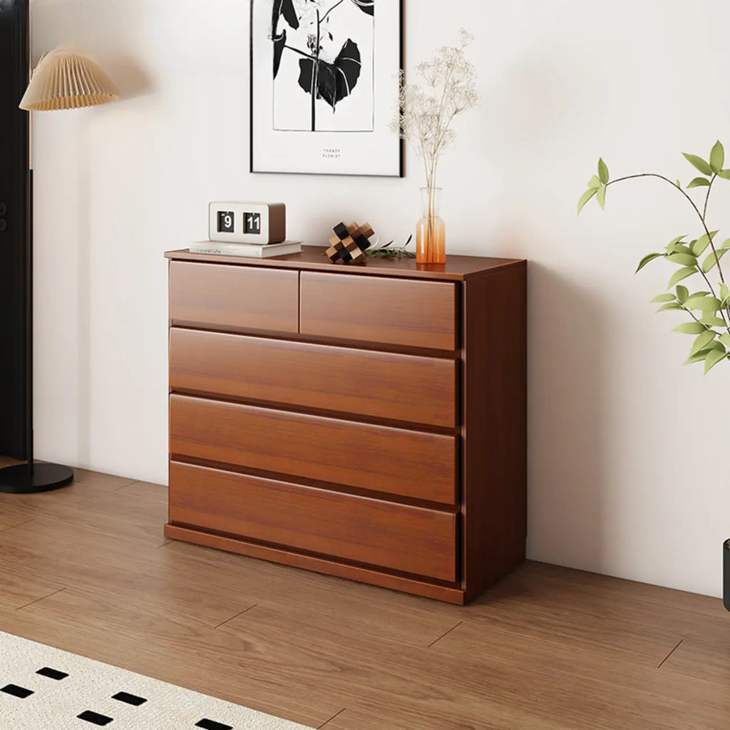Minimalist Solid Wood Double Dresser with 10-Drawers