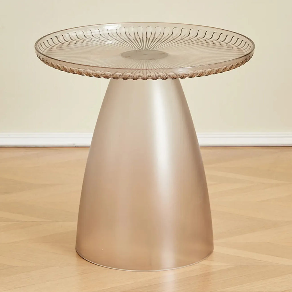White Stylish Plastic Round End Table for Living Room