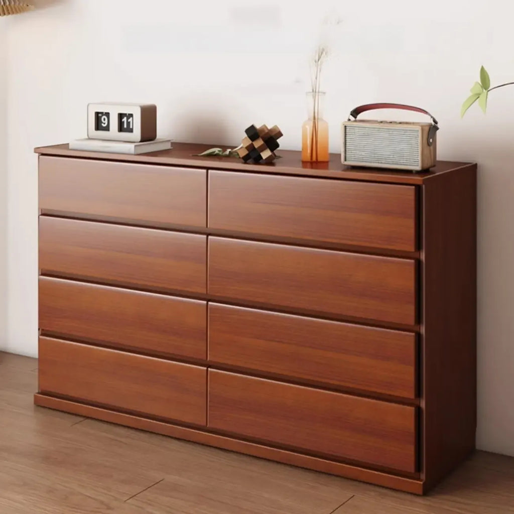 Minimalist Solid Wood Double Dresser with 10-Drawers