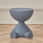 White Stylish Plastic Round End Table for Living Room