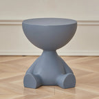 White Stylish Plastic Round End Table for Living Room
