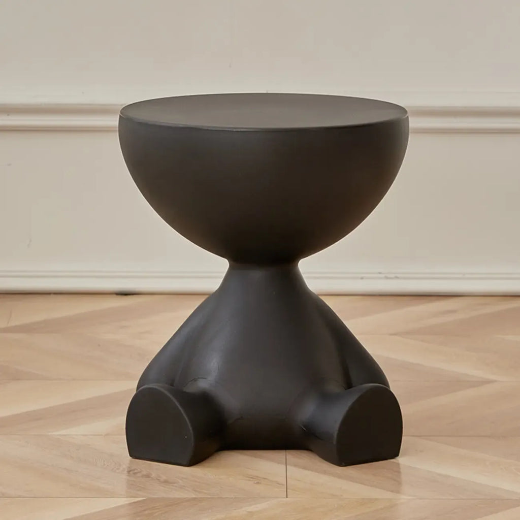 White Stylish Plastic Round End Table for Living Room