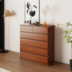 Minimalist Solid Wood Double Dresser with 10-Drawers