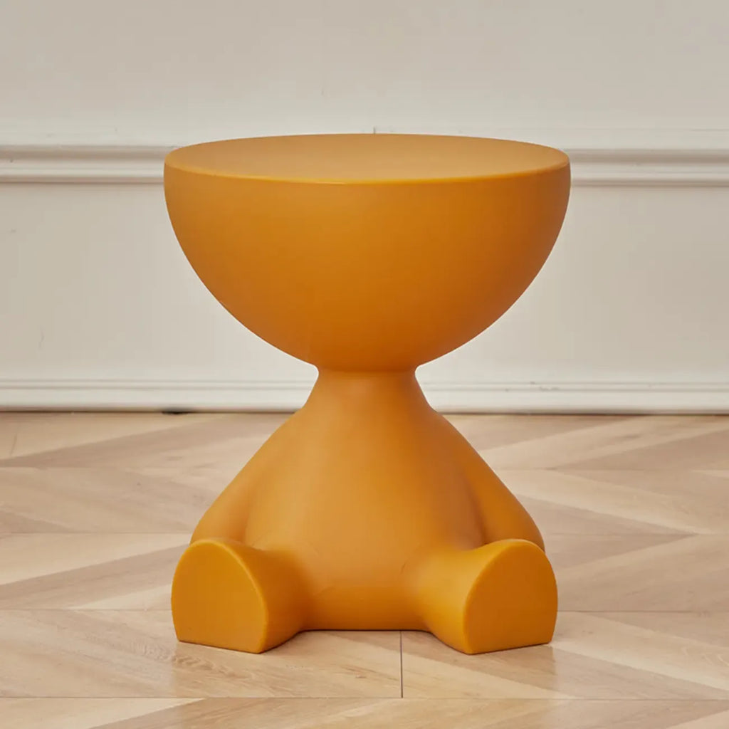 White Stylish Plastic Round End Table for Living Room