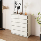 Minimalist Solid Wood Double Dresser with 10-Drawers