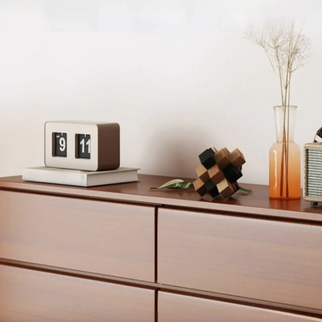 Minimalist Solid Wood Double Dresser with 10-Drawers