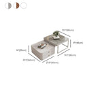 Modern Rectangular Marble Coffee Table Set with Drawers