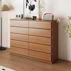 Minimalist Solid Wood Double Dresser with 10-Drawers