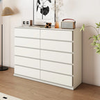 Minimalist Solid Wood Double Dresser with 10-Drawers