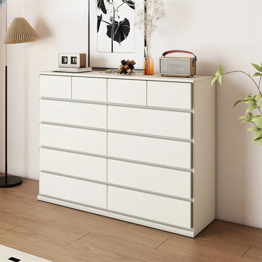 Minimalist Solid Wood Double Dresser with 10-Drawers