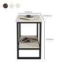 Glam Black Marble Side Table with Storage for Living Room