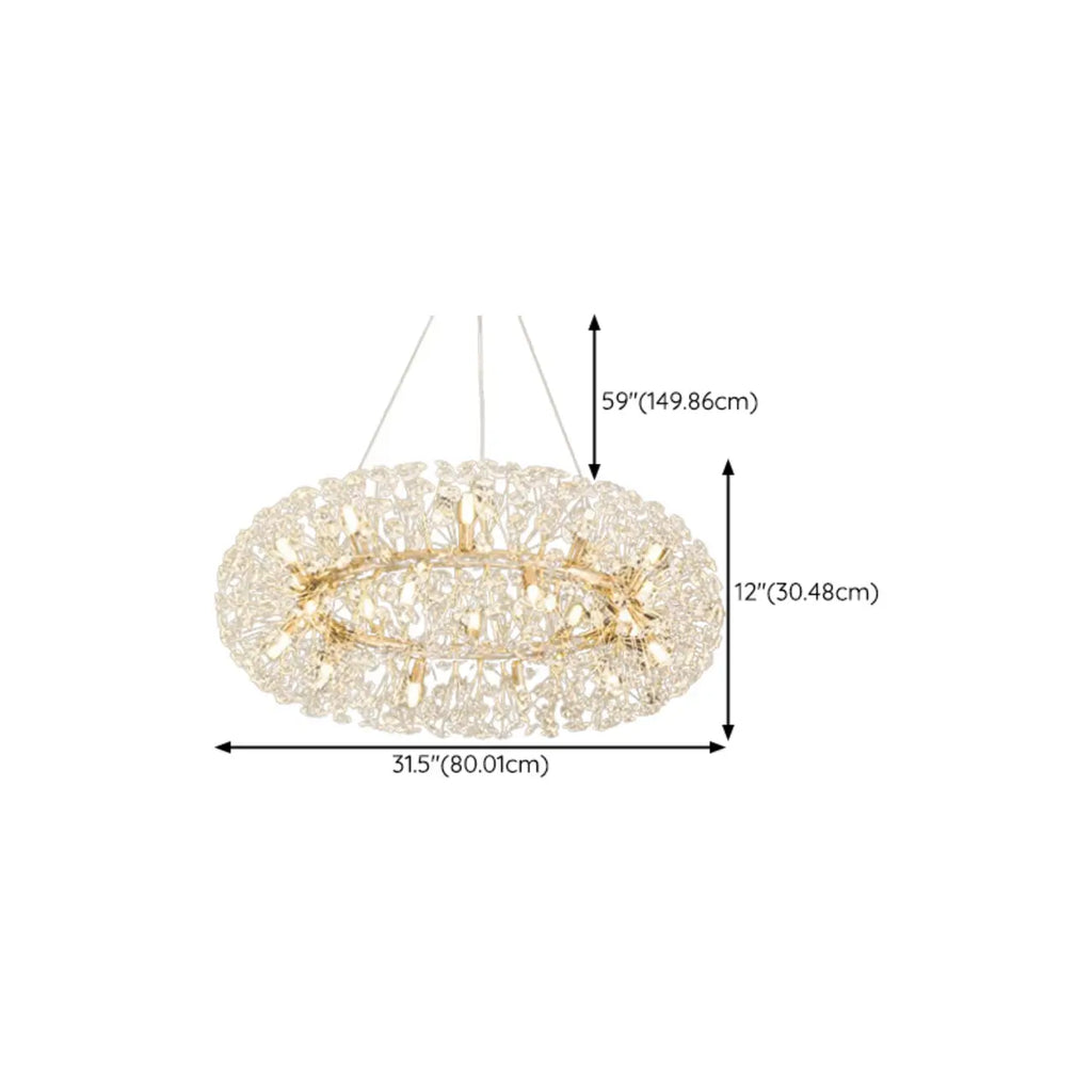 Luxury Crystal Round Chandelier with Geometric Design