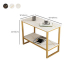 Glam Black Marble Side Table with Storage for Living Room