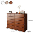Minimalist Solid Wood Double Dresser with 10-Drawers