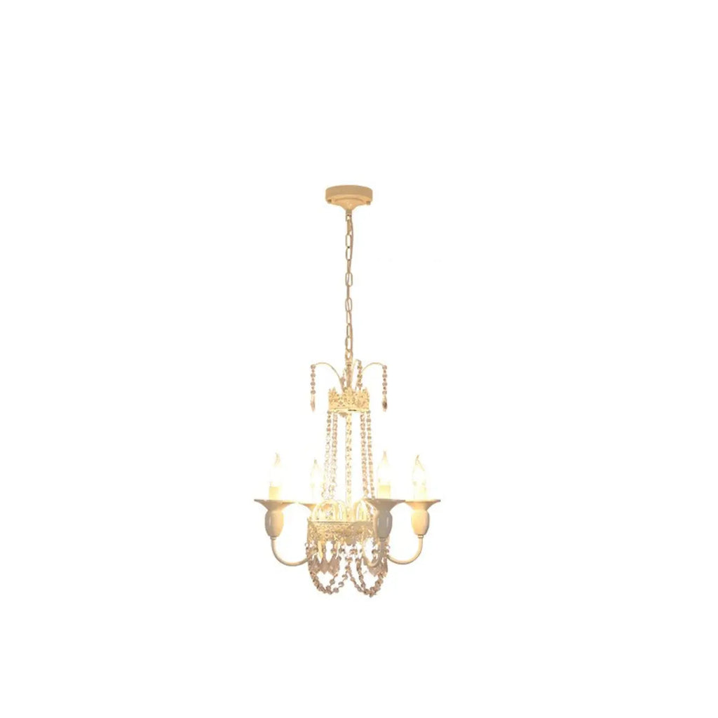Vintage Crystal Candelabra Chandelier with Metal Frame
