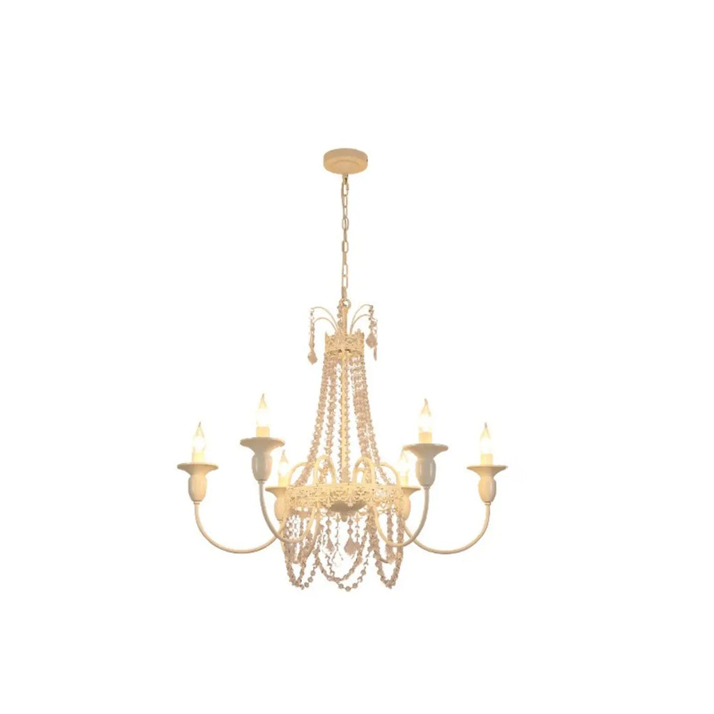 Vintage Crystal Candelabra Chandelier with Metal Frame