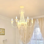 Vintage Crystal Candelabra Chandelier with Metal Frame