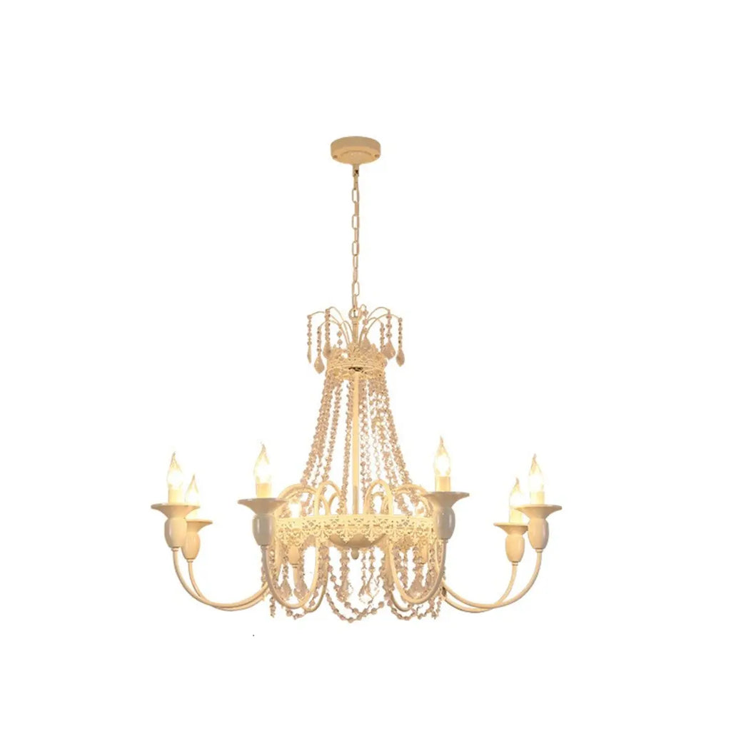 Vintage Crystal Candelabra Chandelier with Metal Frame