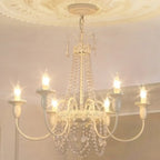 Vintage Crystal Candelabra Chandelier with Metal Frame