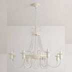 Vintage Crystal Candelabra Chandelier with Metal Frame