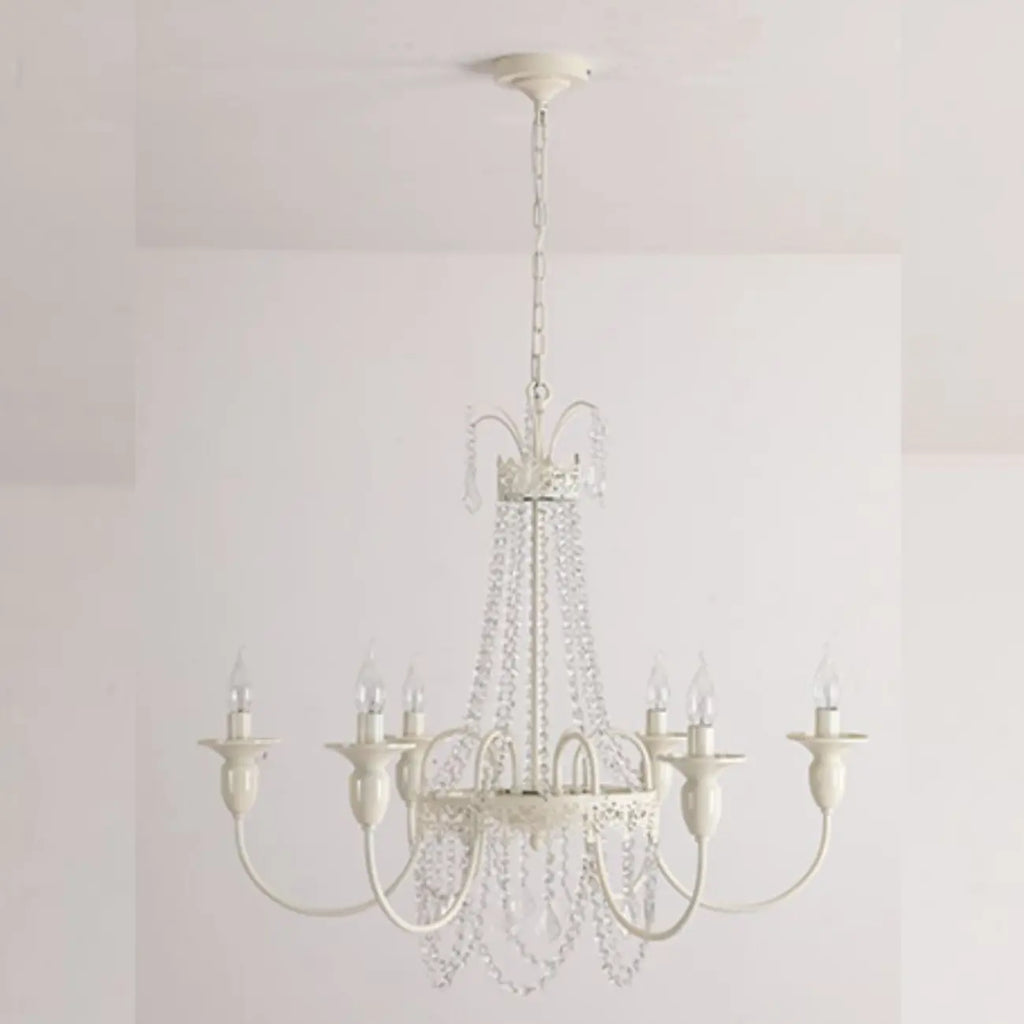Vintage Crystal Candelabra Chandelier with Metal Frame