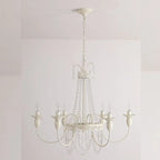 Vintage Crystal Candelabra Chandelier with Metal Frame