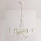 Vintage Crystal Candelabra Chandelier with Metal Frame