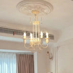 Vintage Crystal Candelabra Chandelier with Metal Frame