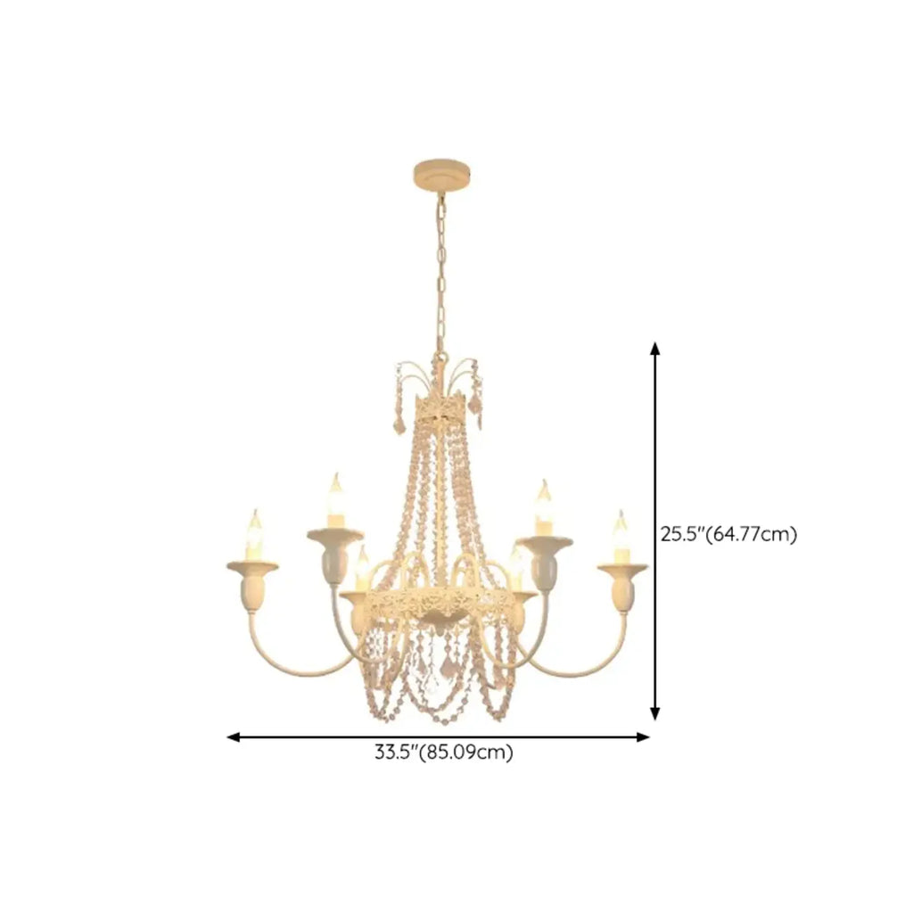 Vintage Crystal Candelabra Chandelier with Metal Frame