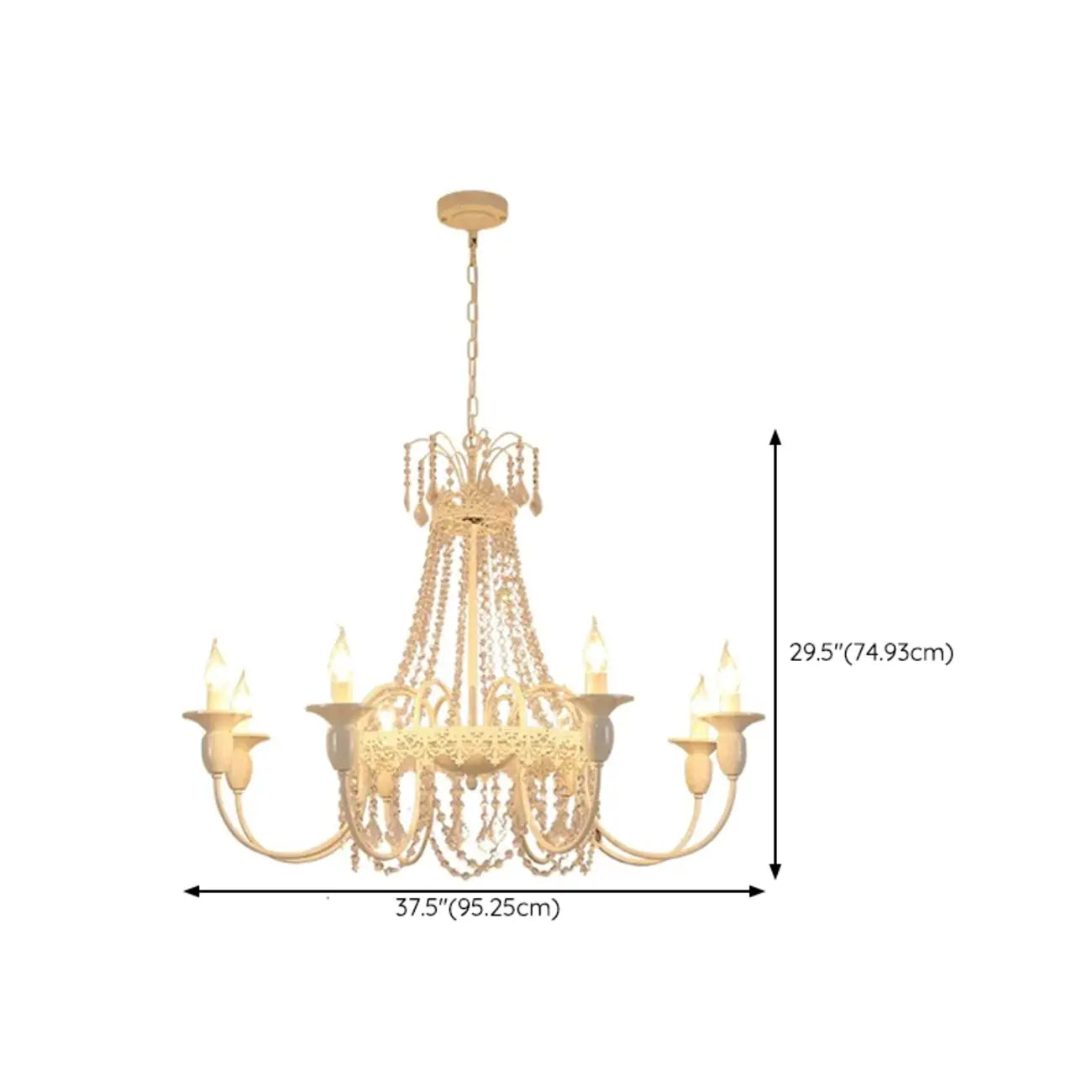 Vintage Crystal Candelabra Chandelier with Metal Frame