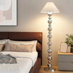 Modern Overlap Bead Silver Metal Floor Lamp
