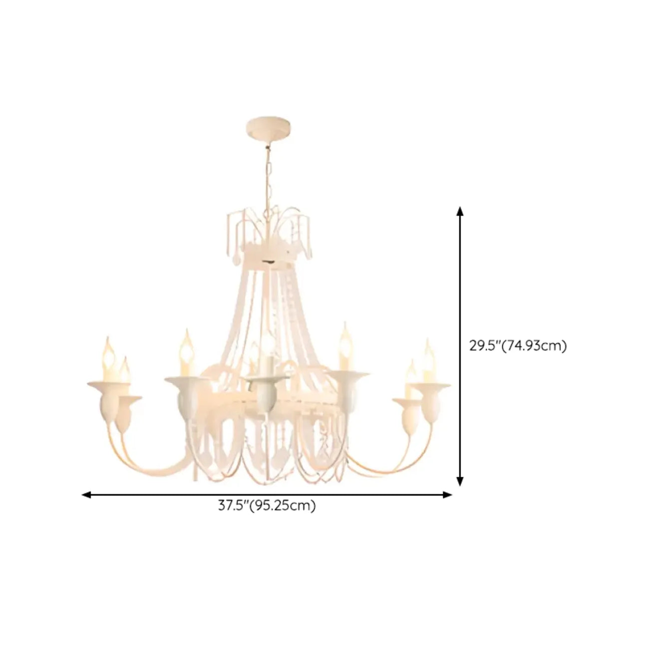Vintage Crystal Candelabra Chandelier with Metal Frame