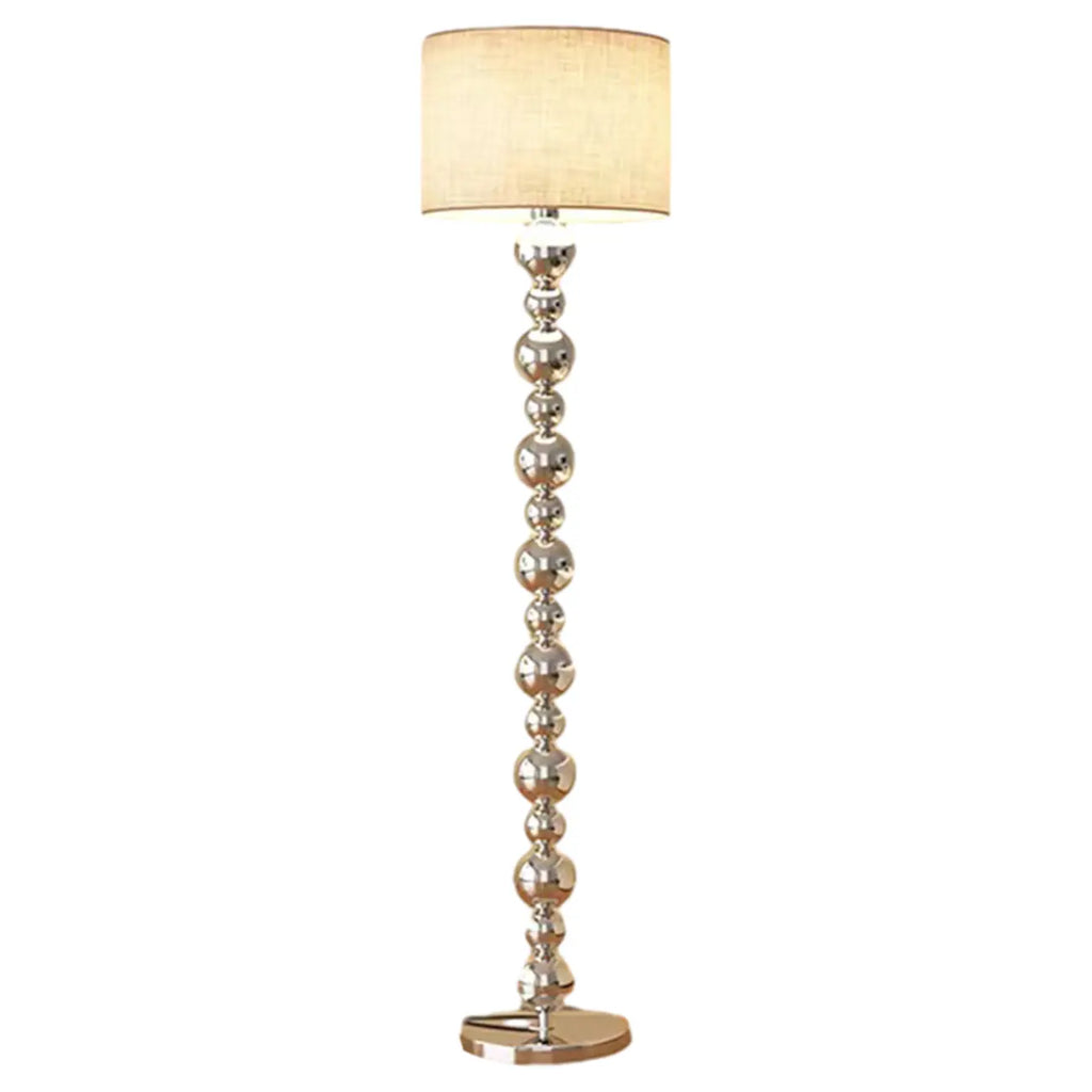 Modern Overlap Bead Silver Metal Floor Lamp