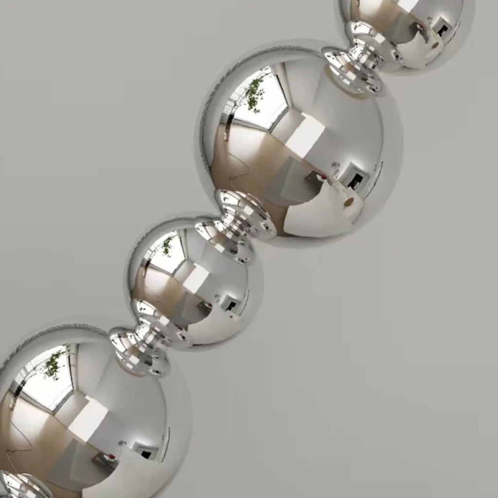 Modern Overlap Bead Silver Metal Floor Lamp