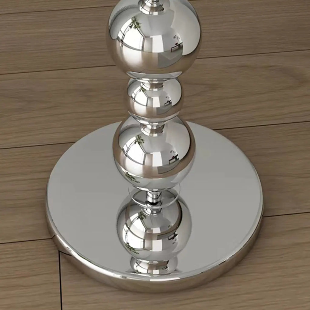 Modern Overlap Bead Silver Metal Floor Lamp