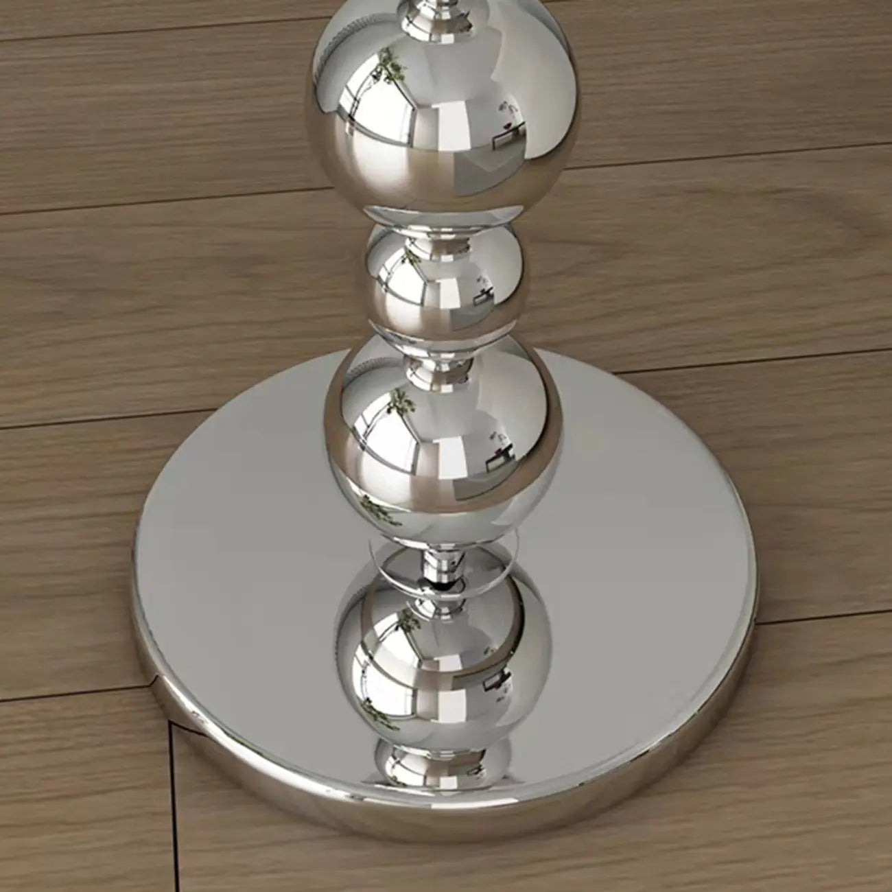 Modern Overlap Bead Silver Metal Floor Lamp
