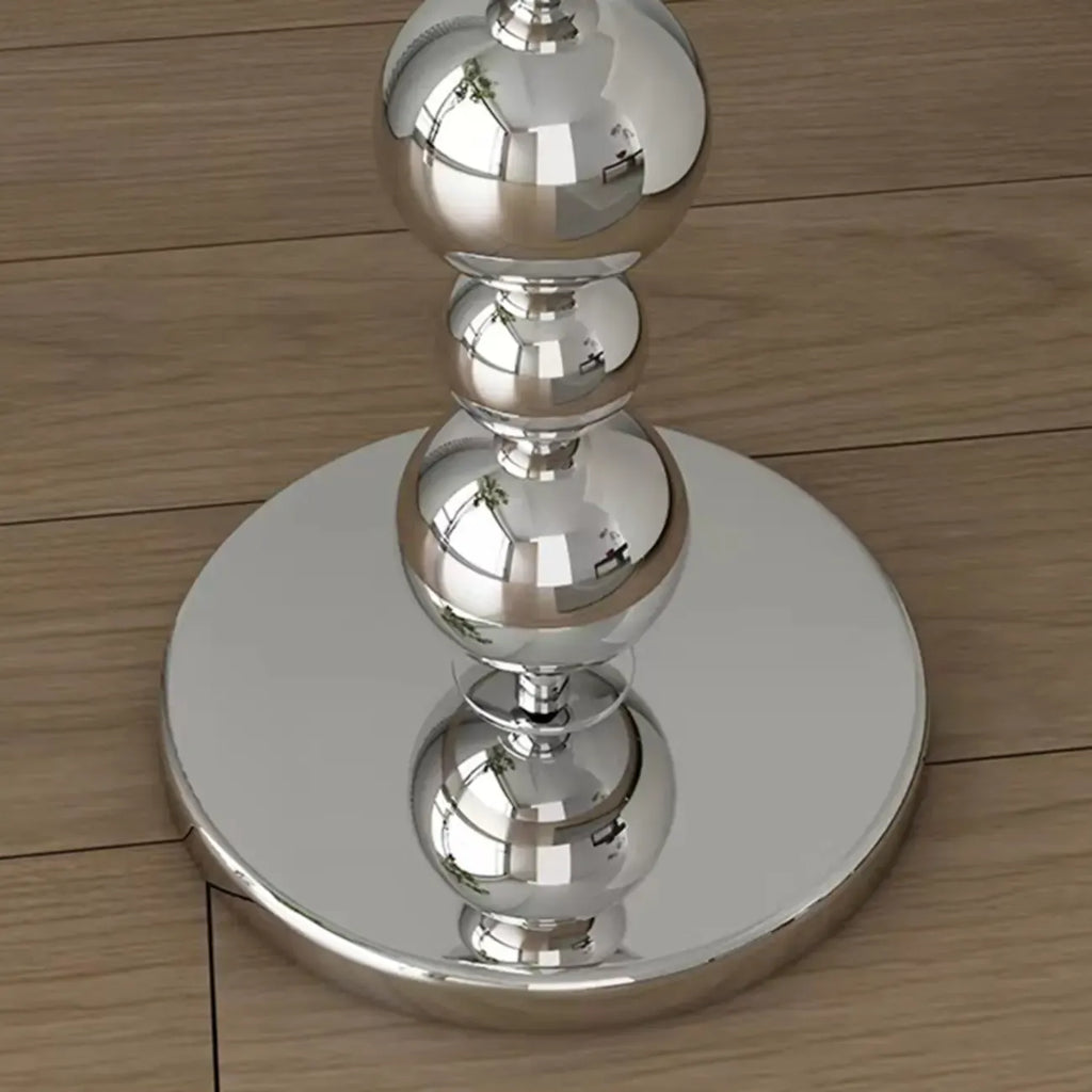 Modern Overlap Bead Silver Metal Floor Lamp