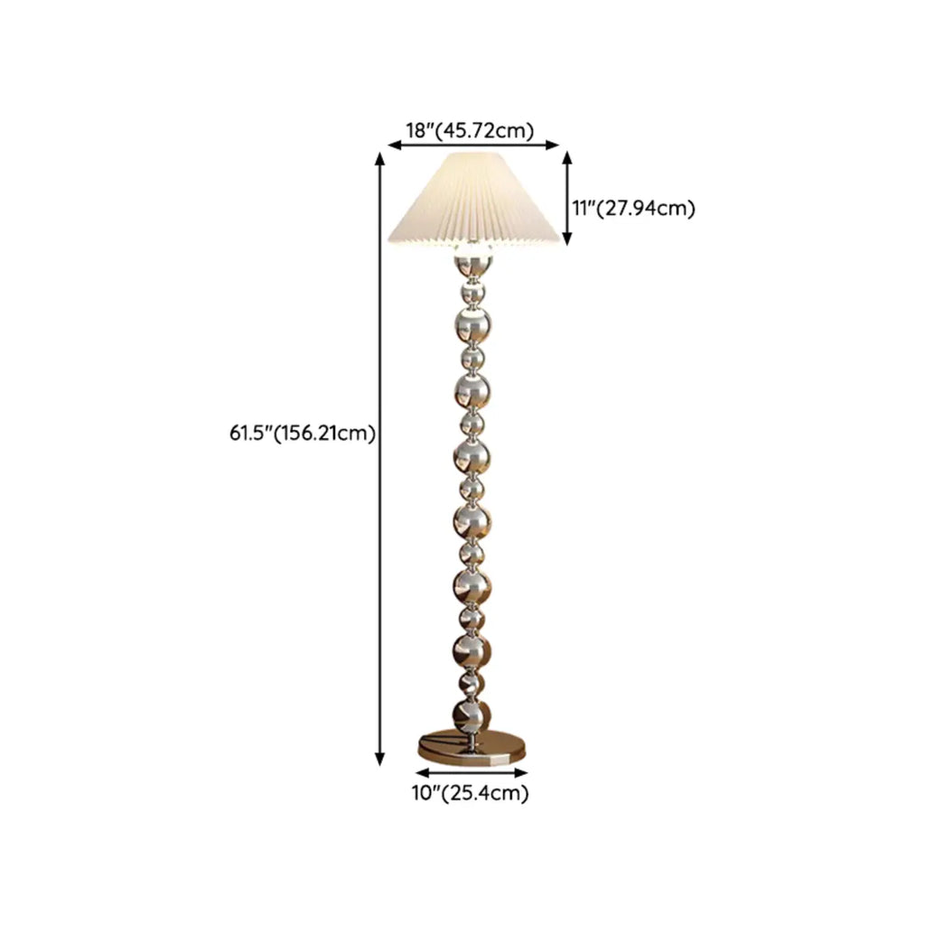 Modern Overlap Bead Silver Metal Floor Lamp