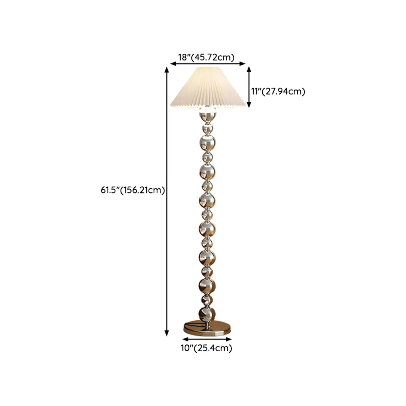 Modern Overlap Bead Silver Metal Floor Lamp