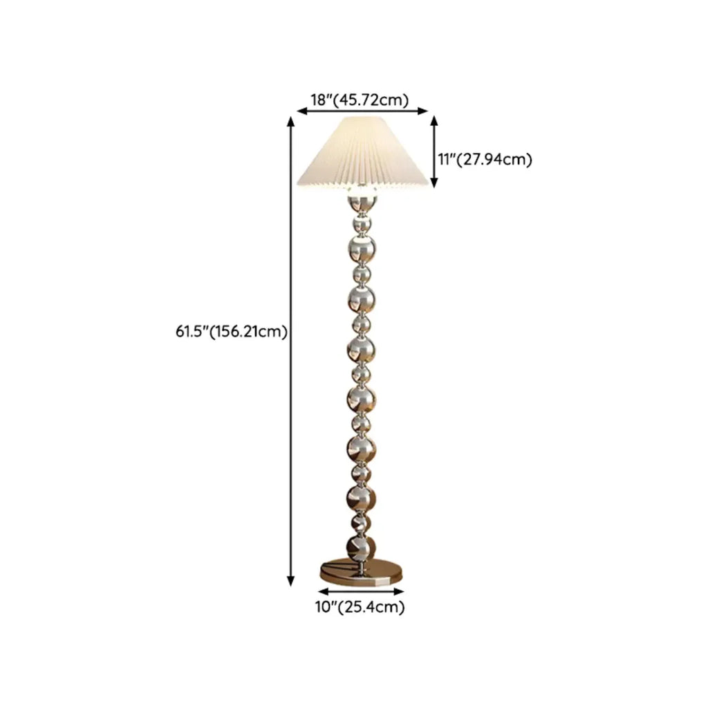 Modern Overlap Bead Silver Metal Floor Lamp