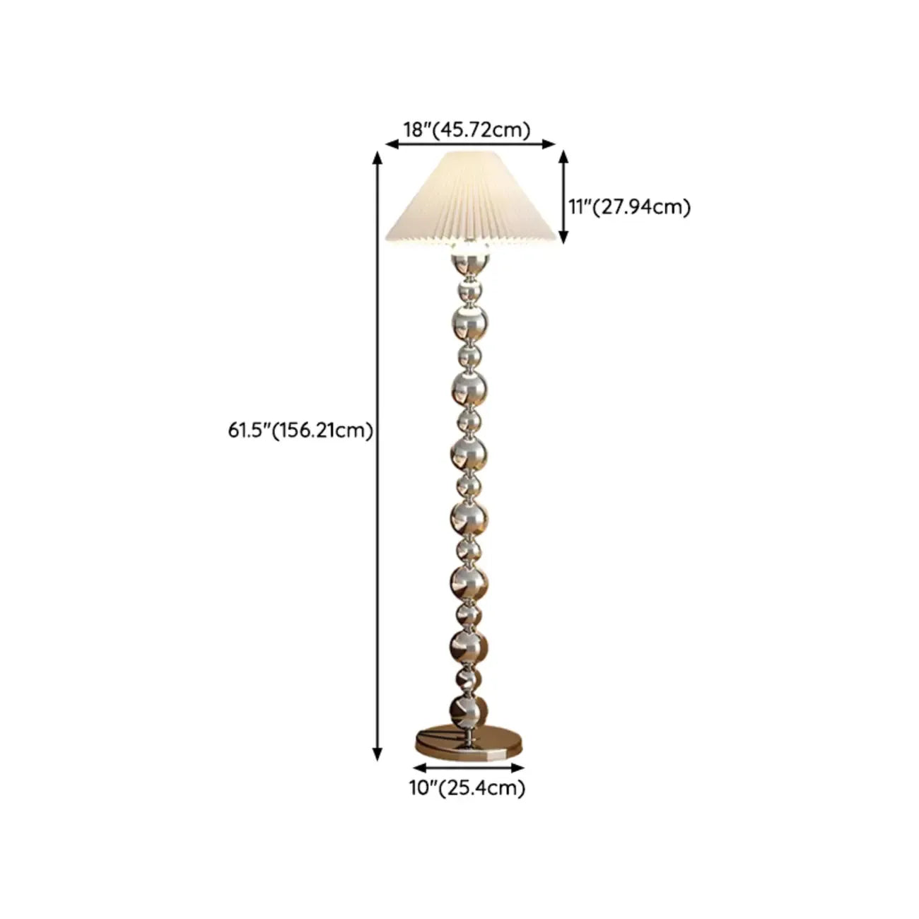Modern Overlap Bead Silver Metal Floor Lamp