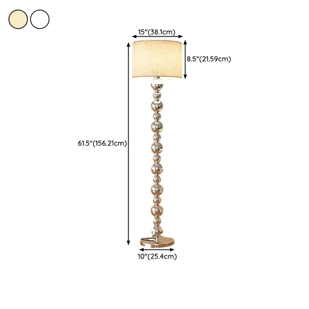 Modern Overlap Bead Silver Metal Floor Lamp