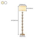 Modern Overlap Bead Silver Metal Floor Lamp