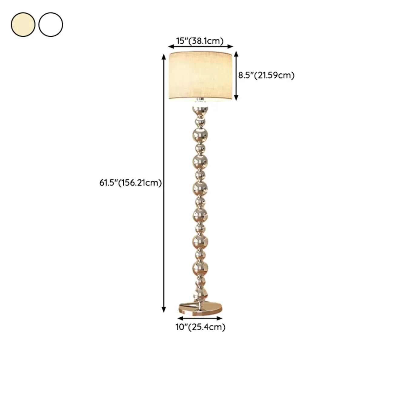 Modern Overlap Bead Silver Metal Floor Lamp