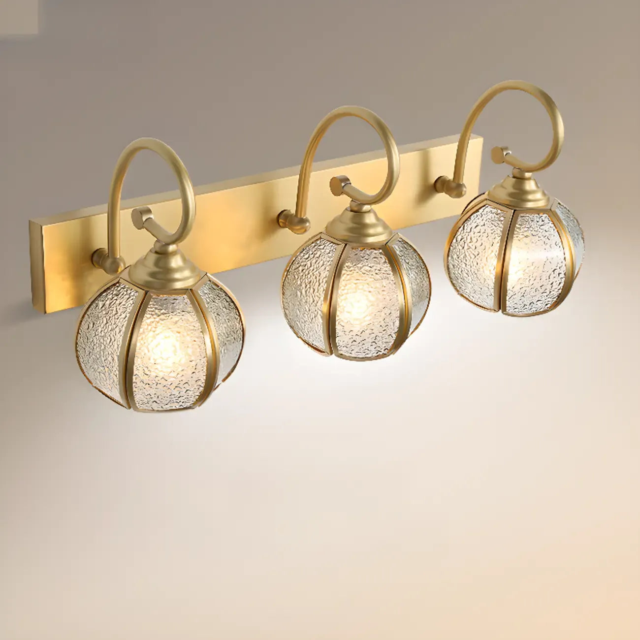 Mini Modern Vintage Globe Brass Vanity Light in 2/3 Lights