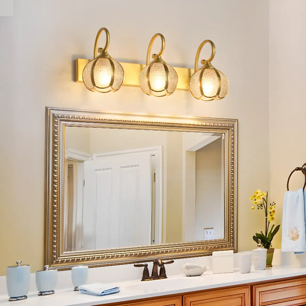 Mini Modern Vintage Globe Brass Vanity Light in 2/3 Lights
