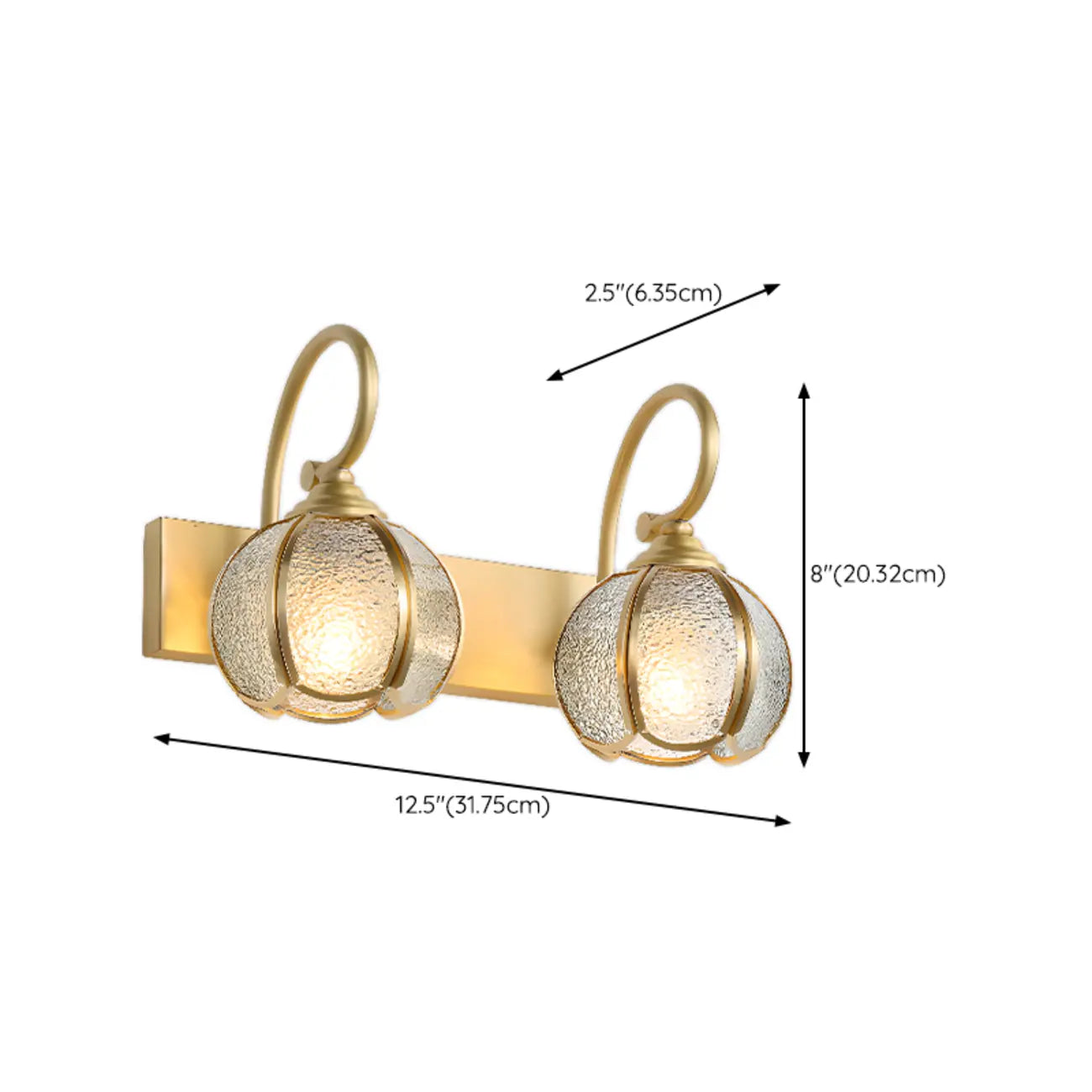 Mini Modern Vintage Globe Brass Vanity Light in 2/3 Lights
