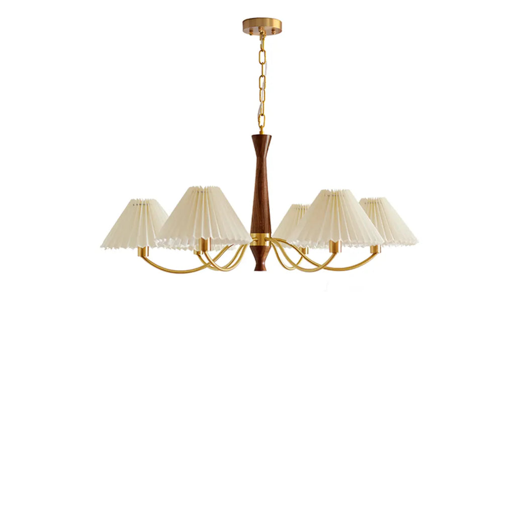Modern Adjustable Pleated Fabric Chandelier for Living Room