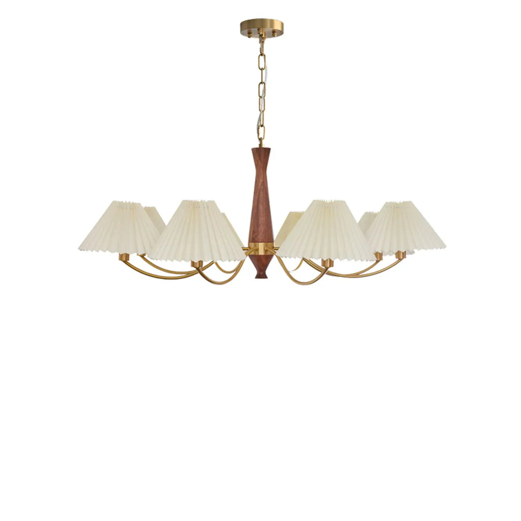 Modern Adjustable Pleated Fabric Chandelier for Living Room