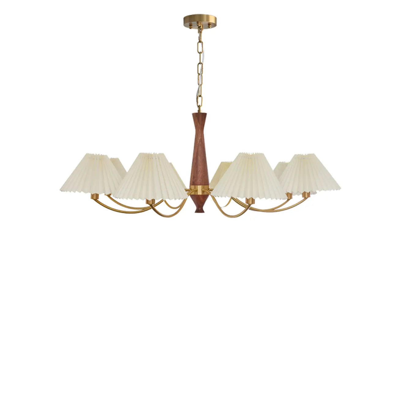 Modern Adjustable Pleated Fabric Chandelier for Living Room